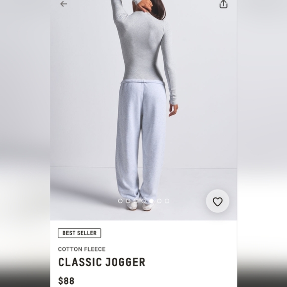 SKIMS Authentic Cotton Fleece Classic Jogger NWT Light Heather Grey Size SMALL - Picture 5 of 9